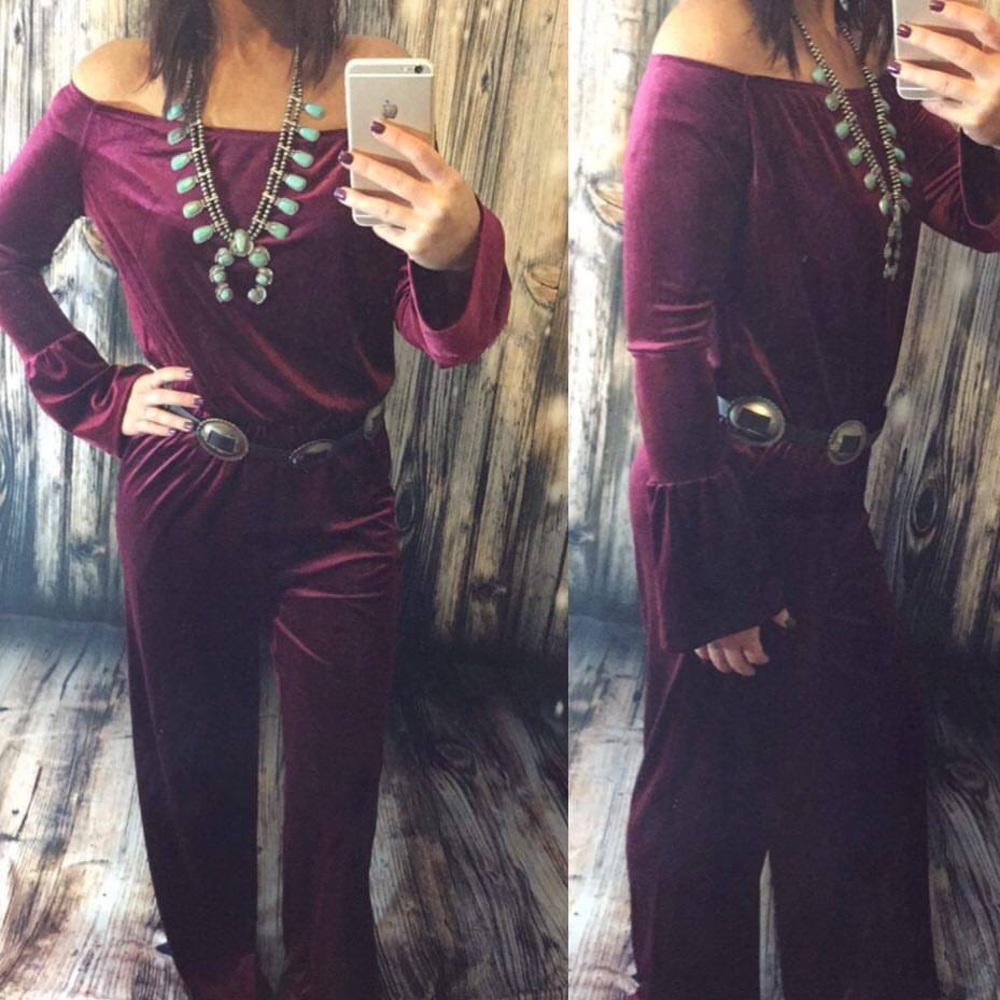 Red velvet jumpsuit